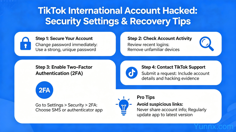 What should I do if my TikTok account is hacked? Security settings and account recovery tips for TikTok international version