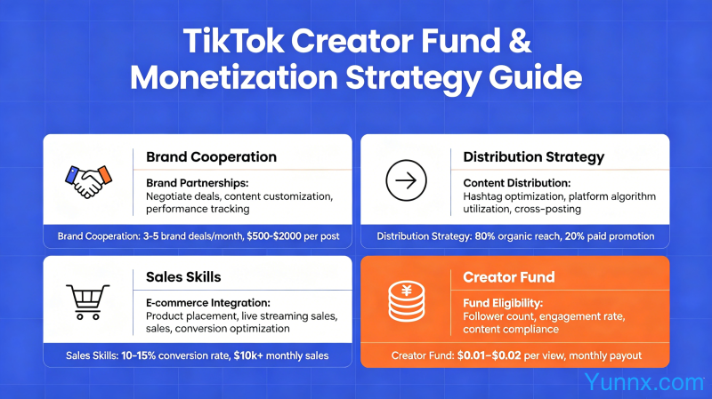 TikTok Creator Fund and monetization strategy for brand cooperation, distribution, and sales skills